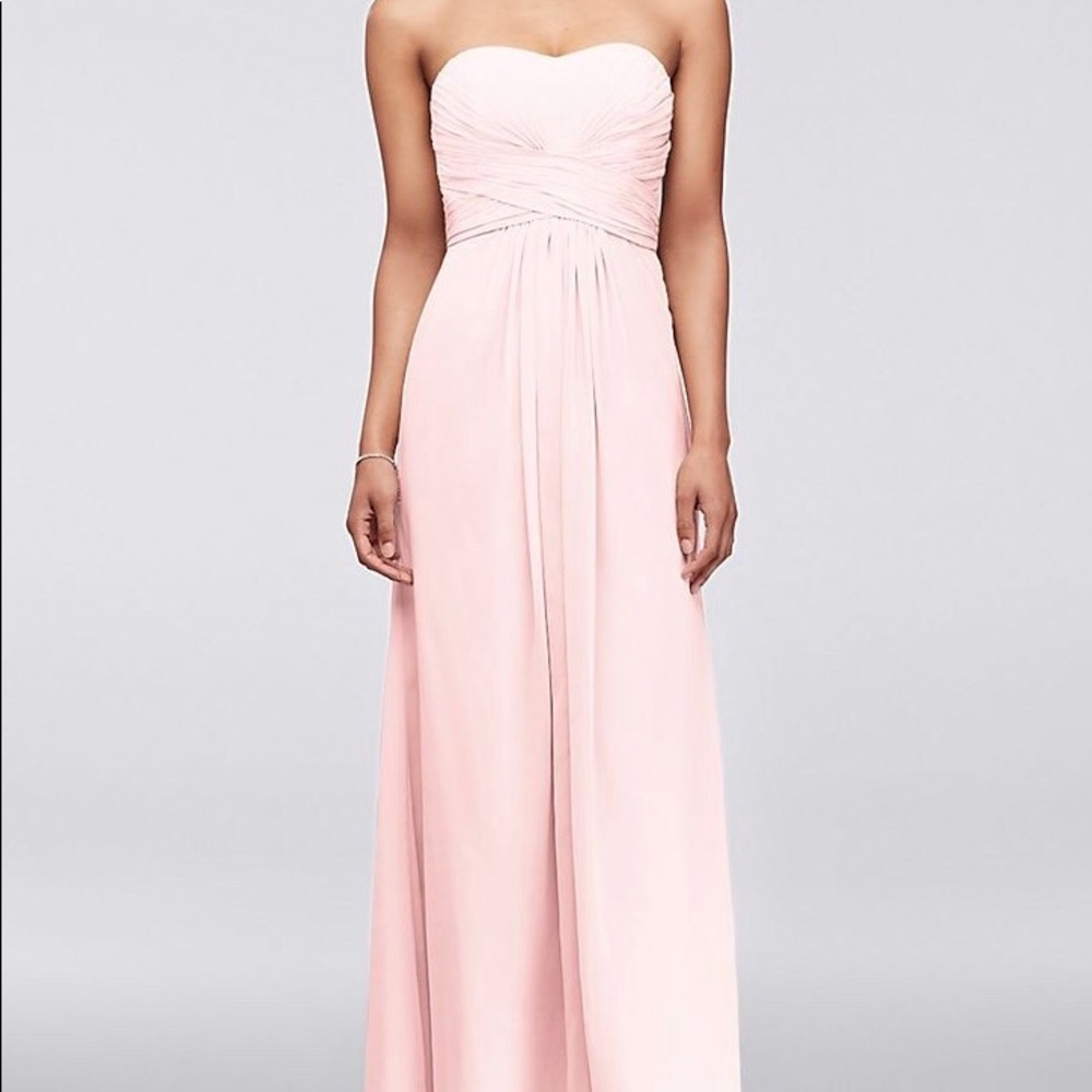 Long chiffon strapless dress